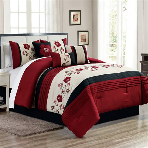 queen red bedding|red queen comforter sets clearance.